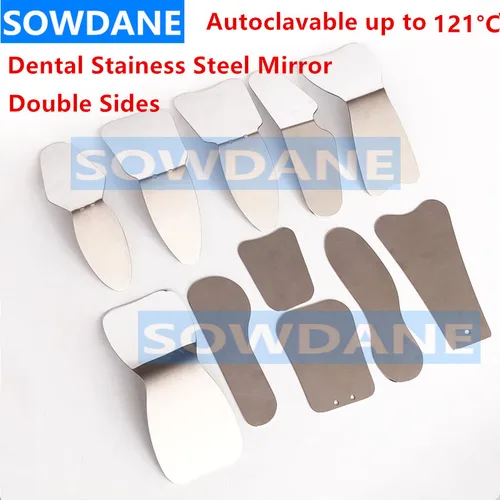 Blanqueamiento Dental de ortodoncia, Reflector de espejo fotográfico Oral Dental Autoclavable, herramienta de verificación Dental de doble cara