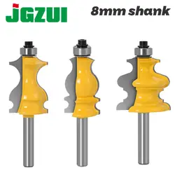 3PC 8mm Shank Casing & Base Molding Router Bit Set CNC Line knife Woodworking cutter Tenon Cutter for Woodworking Tools