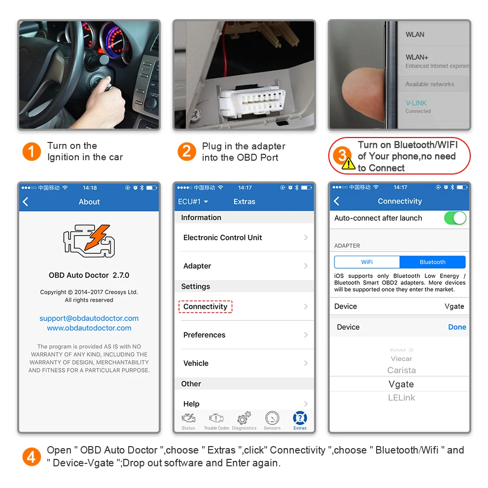 Vgate iCar2 ELM327 obd2 WIFI Bluetooth OBD 2 ODB2 Car Scanner Tool for IOS/Android Auto Diagnostic Scan PK ELM 327 V 1 5 V1 5