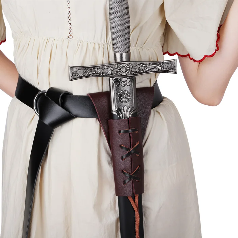 Soporte de espada de caballero Medieval para hombres y mujeres, vaina de Cosplay Vikingo, cinturón de espada para adultos, disfraz de arma de cintura, hebilla de cintura