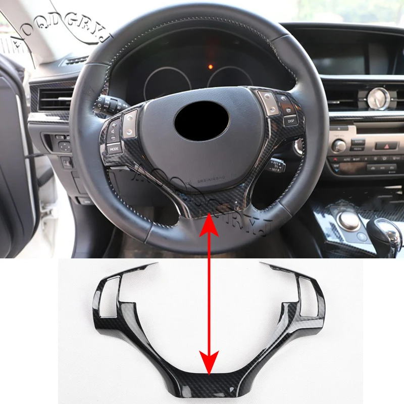 1PCS Carbon Fiber Look Steering wheel Moulding Trim Cover For Lexus ES350 ES250 ES300h 2013-2014