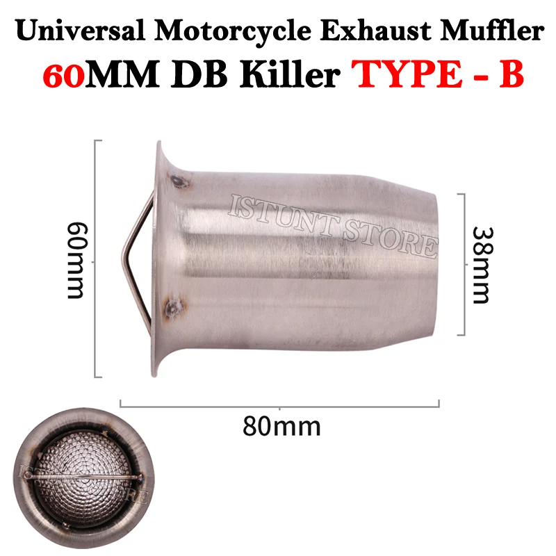 60mm 51mm DB Killer Universal Motorcycle Yoshimura Exhaust Flow Silencer Noise Sound Eliminator Moto Escape Muffler Slip On