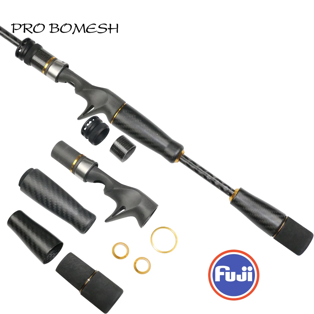 

Pro Bomesh 1Set Fuji ACS ECS Reel Seat Carbon Fiber Split Grip Butt Grip Casting Handle Kit DIY Fishing Rod Accessory