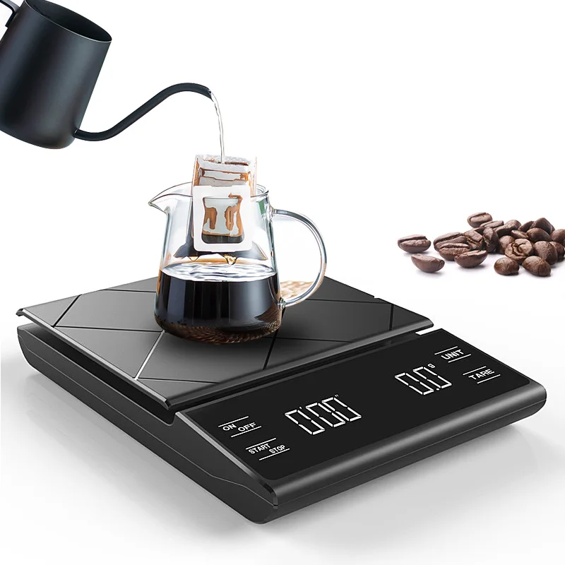 

3kg/0.1g Household LCD Electronic Drip Coffee Scale With Timer Portable Digital Kitchen Scale High Precision Scale весы кухонные