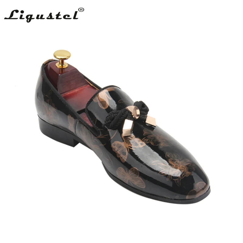 Ligustel-mocasines de piel auténtica para hombre, zapatos masculinos de estilo Casual, originales, de lujo, para fiesta de boda, con fondo rojo, de talla grande 13