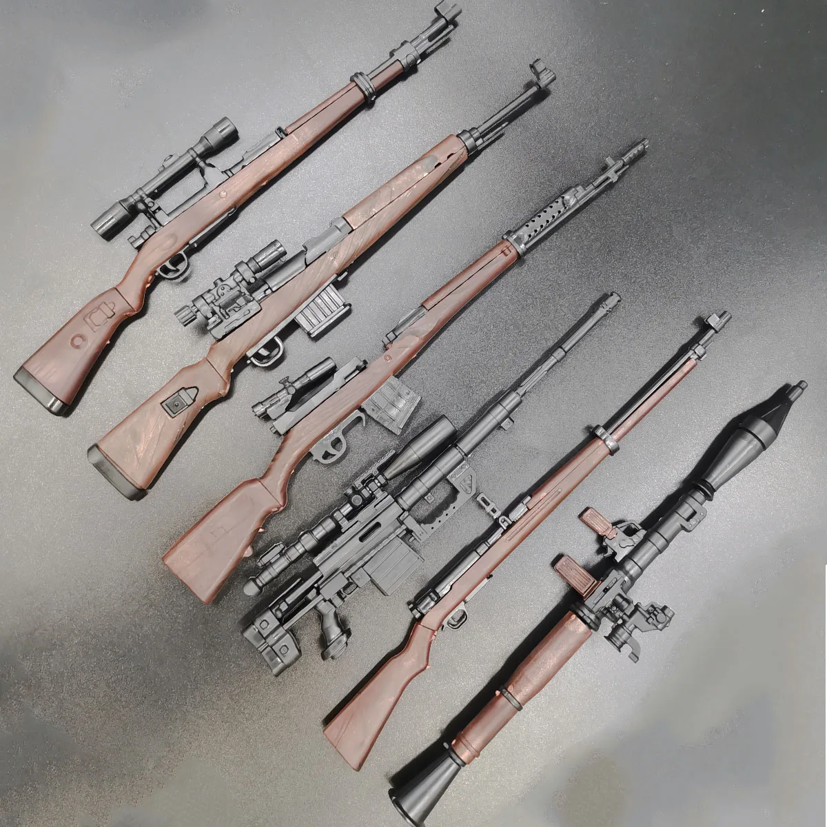 6 sztuk/zestaw 1/6 98K RPG SVT-40 G43 karabin M200 pistolet snajperski montaż modelu pistolet puzzle cegła dla figurki