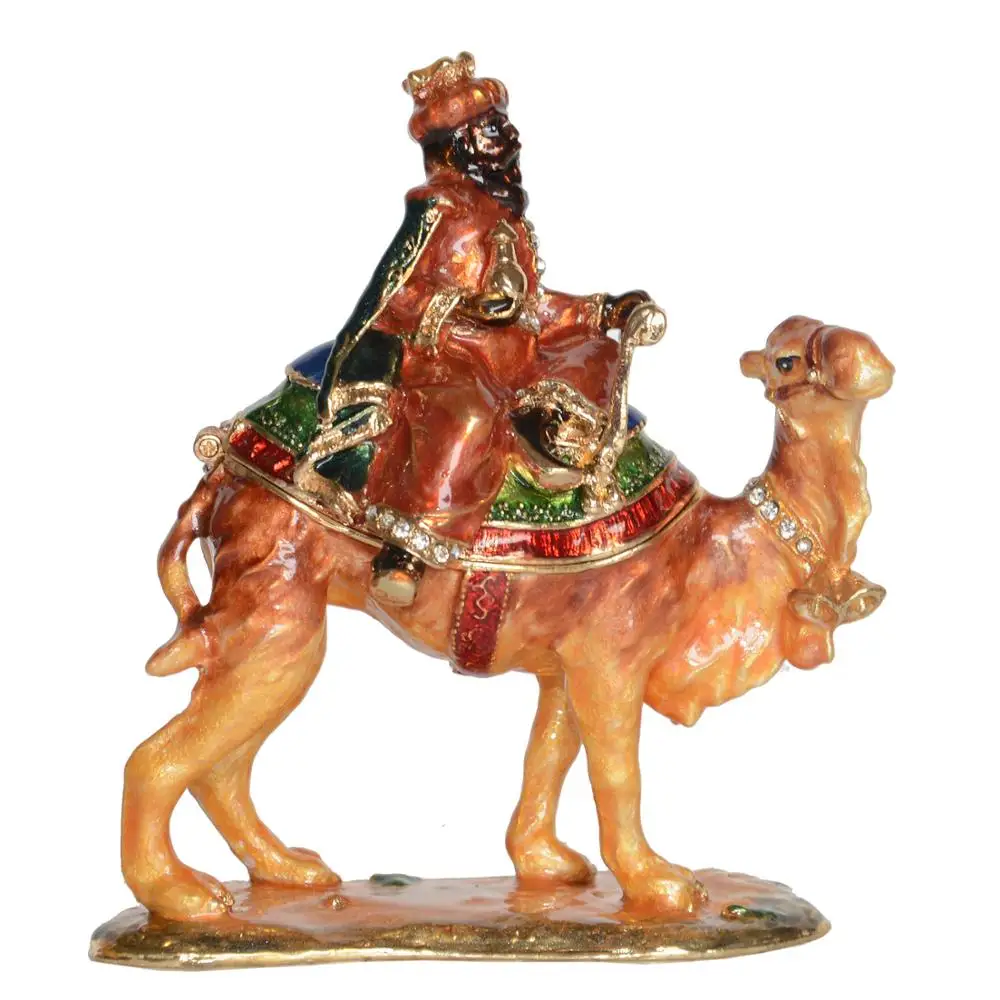 Enameled Camel Trinket Box Alloy Metal Home Decoration Collectible Gifts