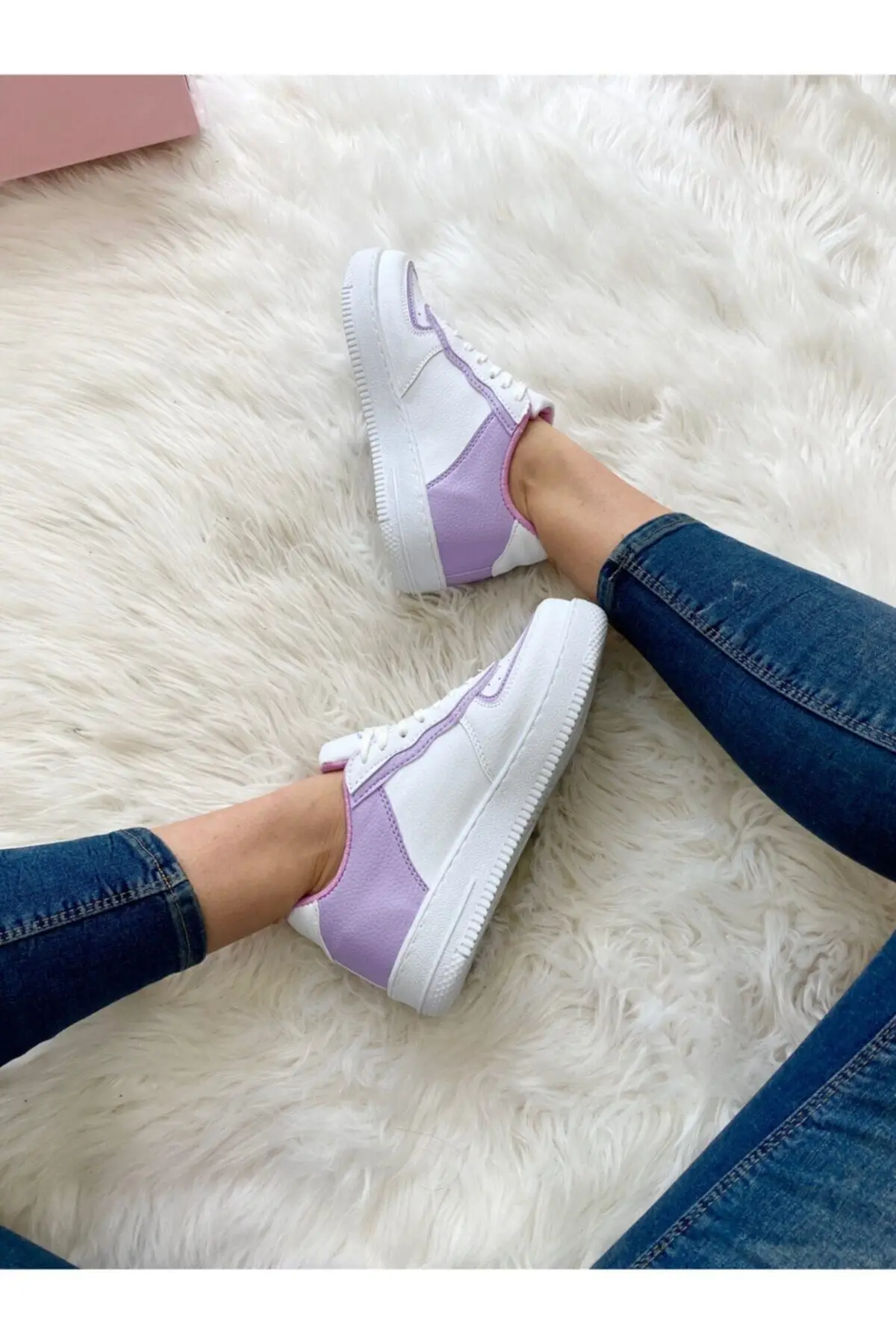 Lady Street Style, 2022 New White Women Casual Platform Shoes, Purple Outfit Fashion Breathable Comfort Walking Basket Sneakers