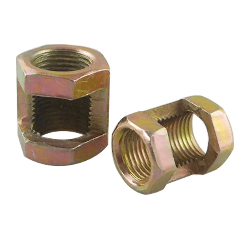 30pcs M10/M12 Hexagonal Nut Fastening Thread Rod Hollow Tube Connector Opening Nut Tooth Opening At The Middle