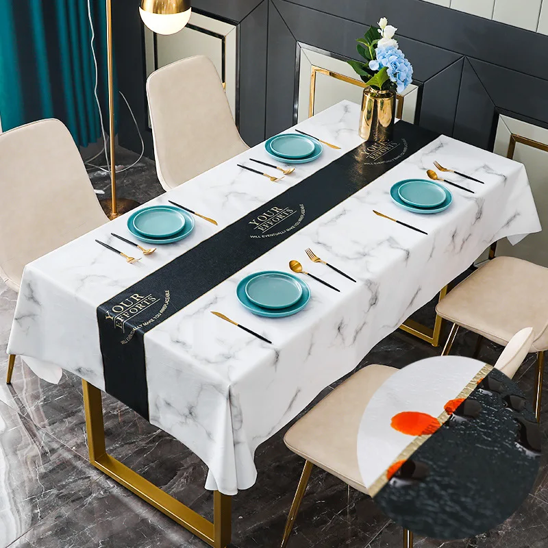 Nordic water-proof oil-proof wash free and scald proof PVC leather table mat table cloth