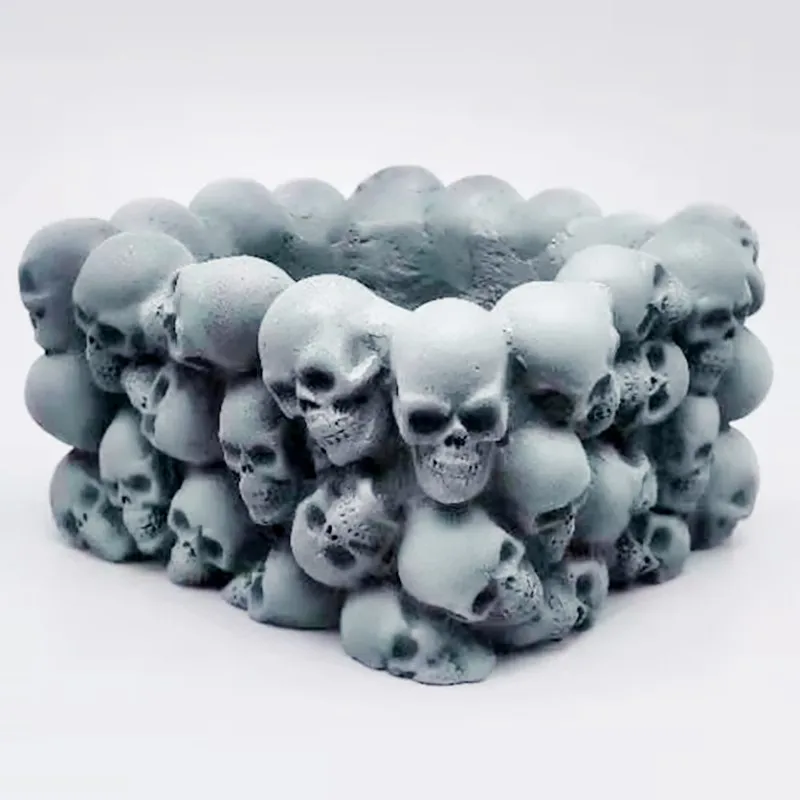 

Square skull vase silicone mold diy making ashtray resin concrete plant flower pot home interior decoration tool