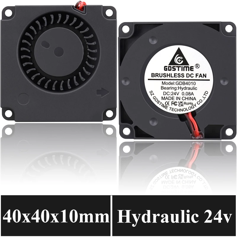 

5PCS Gdstime 40mm 4cm 3D Printer Fan DC 24V 4010 Blower Printer Cooling Accessories DC Turbo Blower Fan Radial Fans 40x40x10mm