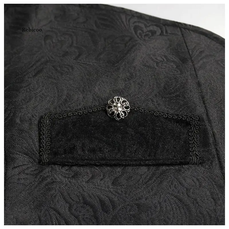 Men\'s New Coat Black Paisley Tailcoat Palace Prince Dinner Party Wedding Suits for Men Tuxedo Homme