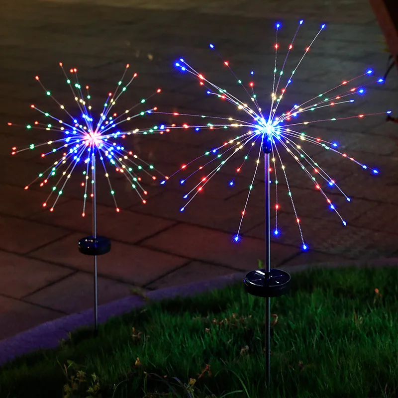 

Solar Firework Lights Lawn Ground Plug Dandelion Copper Wire String Lights Outdoor Waterproof Christmas Decoration Lights