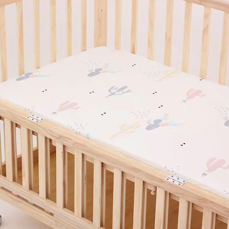 100% Cotton Crib Fitted Sheets With Elastic Band Baby Aldult Mattress Covers Printed Newborn Infant Bedding Set Kids Cot Sheet