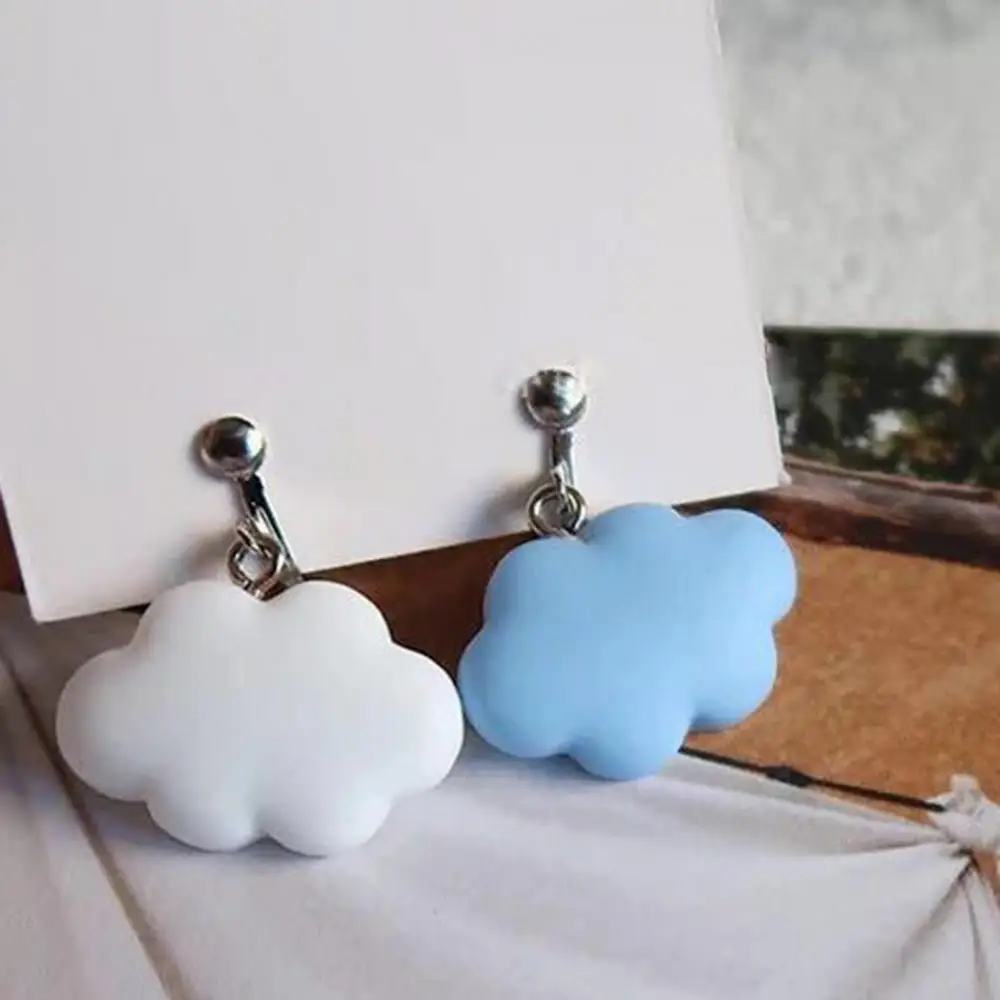 Cloud Shape Drop Earrings Blue White Women Girls Cute Summer Hot Charm Weather Fashion Korea Style Hook Jewelry Birthday Party