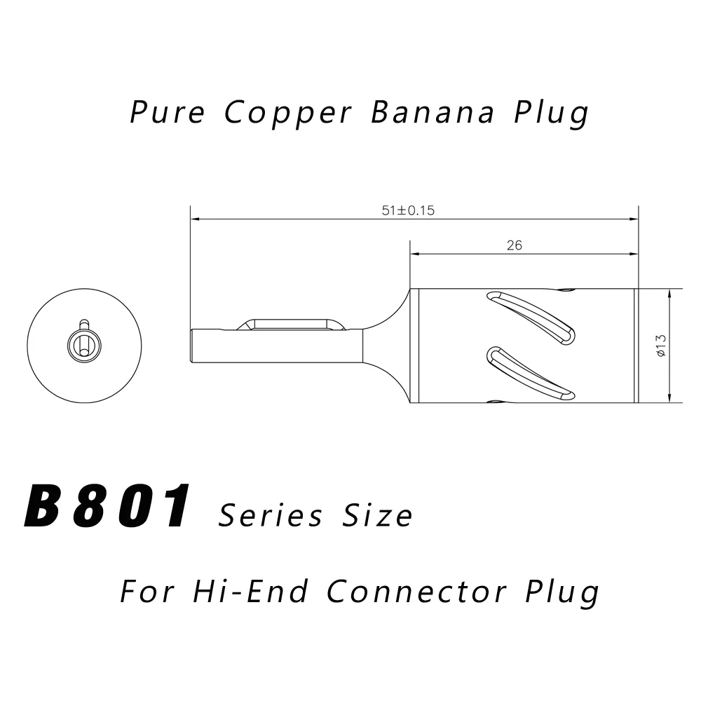 Monosaudio B801G connecteur banane en cuivre pur plaqué Rhodium plaqué or 24K prise banane haut de gamme pour câble haut-parleur