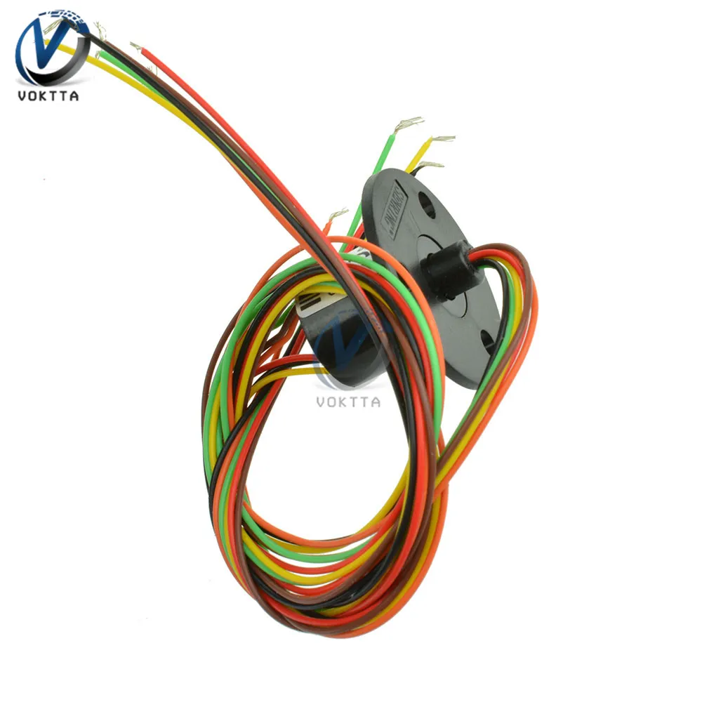 Ac 240V 6-Way Geleidende Slip Ring 300Rpm 2A Voor Monitor Robotic 12.5Mm Engineering Plastics 1000 nsulation Weerstand