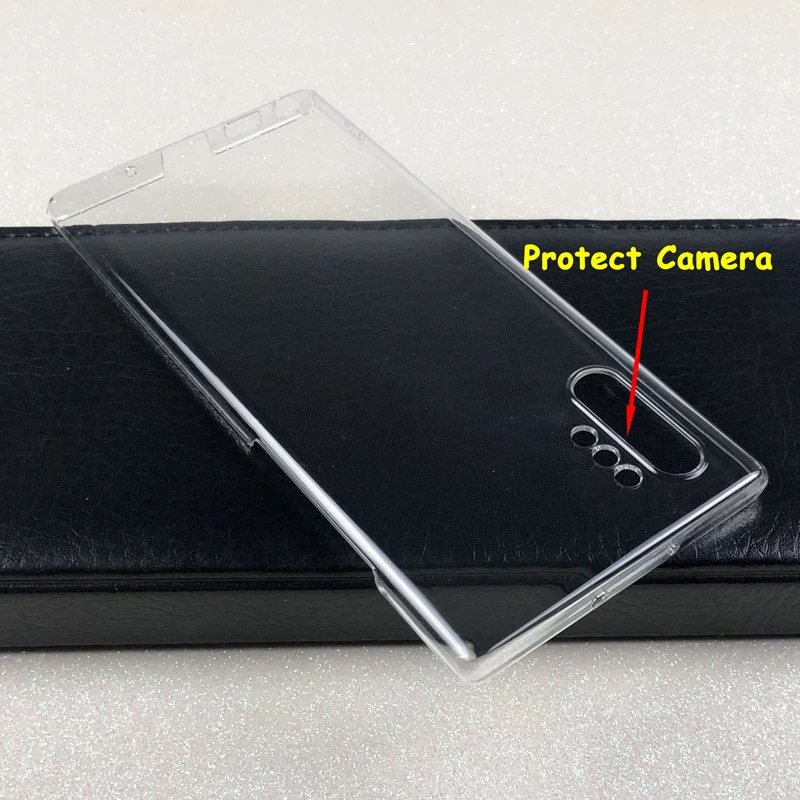 For Samsung Galaxy Note10 Note 10 Plus Hard PC Camera Protect Case Ultra Thin Clear Hard Plastic DIY Full Cover Protective Skin