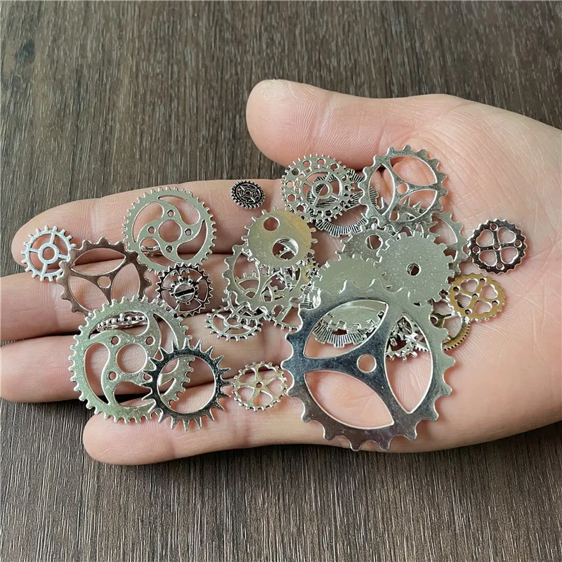 30pcs Mixed Antique Steampunk Cogs & Gears Charms DIY Pendant Charms Jewelry Making Vintage Bracelets Craft Metal Zinc Alloy