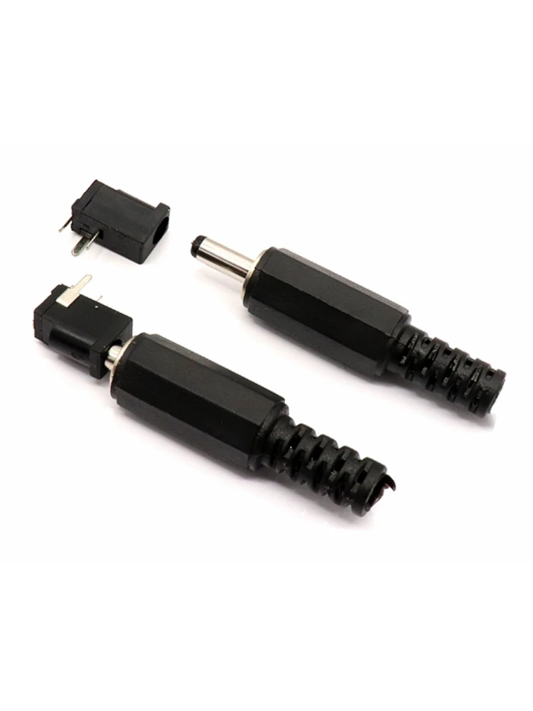 10 SZTUK DC-002 3,5 * 1,1 MM Gniazdo zasilania DC Żeńskie gniazdo ładowania i męska wtyczka DC 3,5 x 1,0 mm 3-pinowe złącze ładowania DC DIP DC-002 — zdjęcie 2