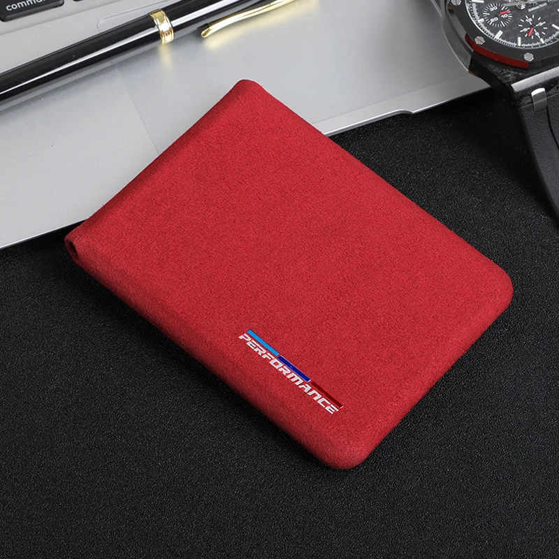 For BMW E46 E90 E60 5/6/7 Series F10 F20 F30 GT F07 X3 f25 X4 X5 X6 Alcantara Bank Credit ID Card Holder Men Card Package