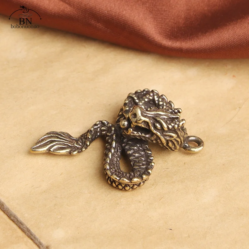Solid Brass Dragon Figurines Miniatures Tea Pet Funny Animals Crafts Collection Desktop Small Ornaments Home Decorations