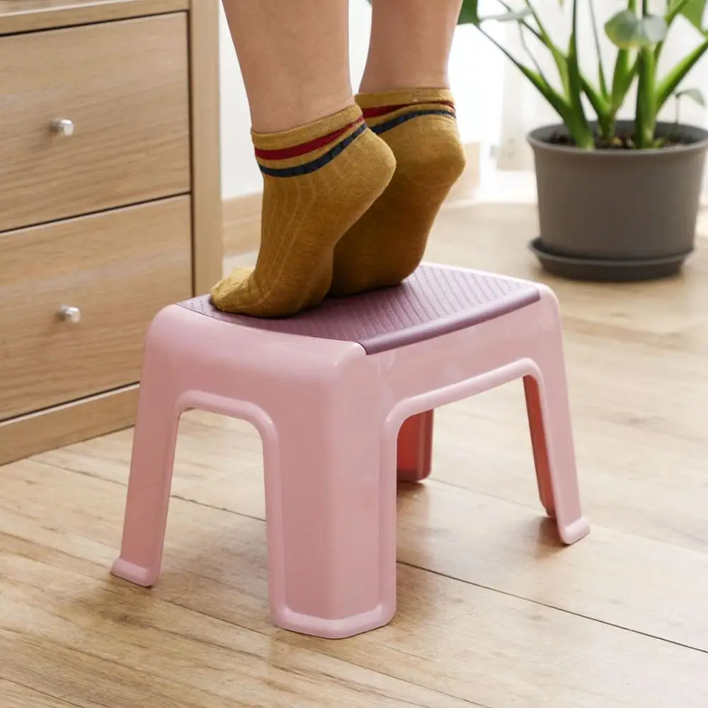 4 Legs Low Stool Baby Anti-slip Footstool Child Bathing Stool Household Plastic Adult Change Shoes Bench Kids Furniture