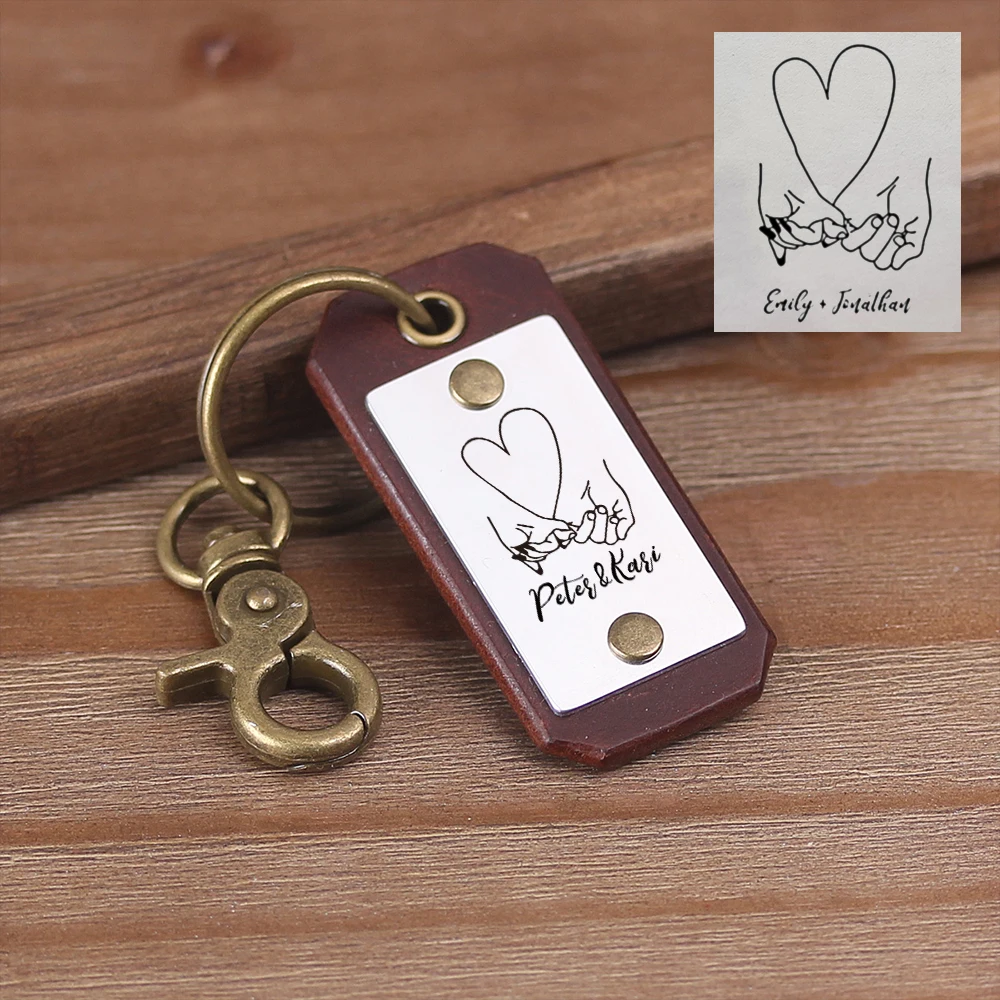 Personalisierte Handschrift keychain-Breite Länge schlüsselring-leder schlüssel kette-Geschenk für Ihn