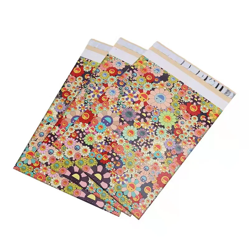 50pcs/Lots Floral Pattern Courier Bag Storage Bags Mailing Bags Waterproof Bag Self Adhesive Seal Plastic Package Shipping Bags