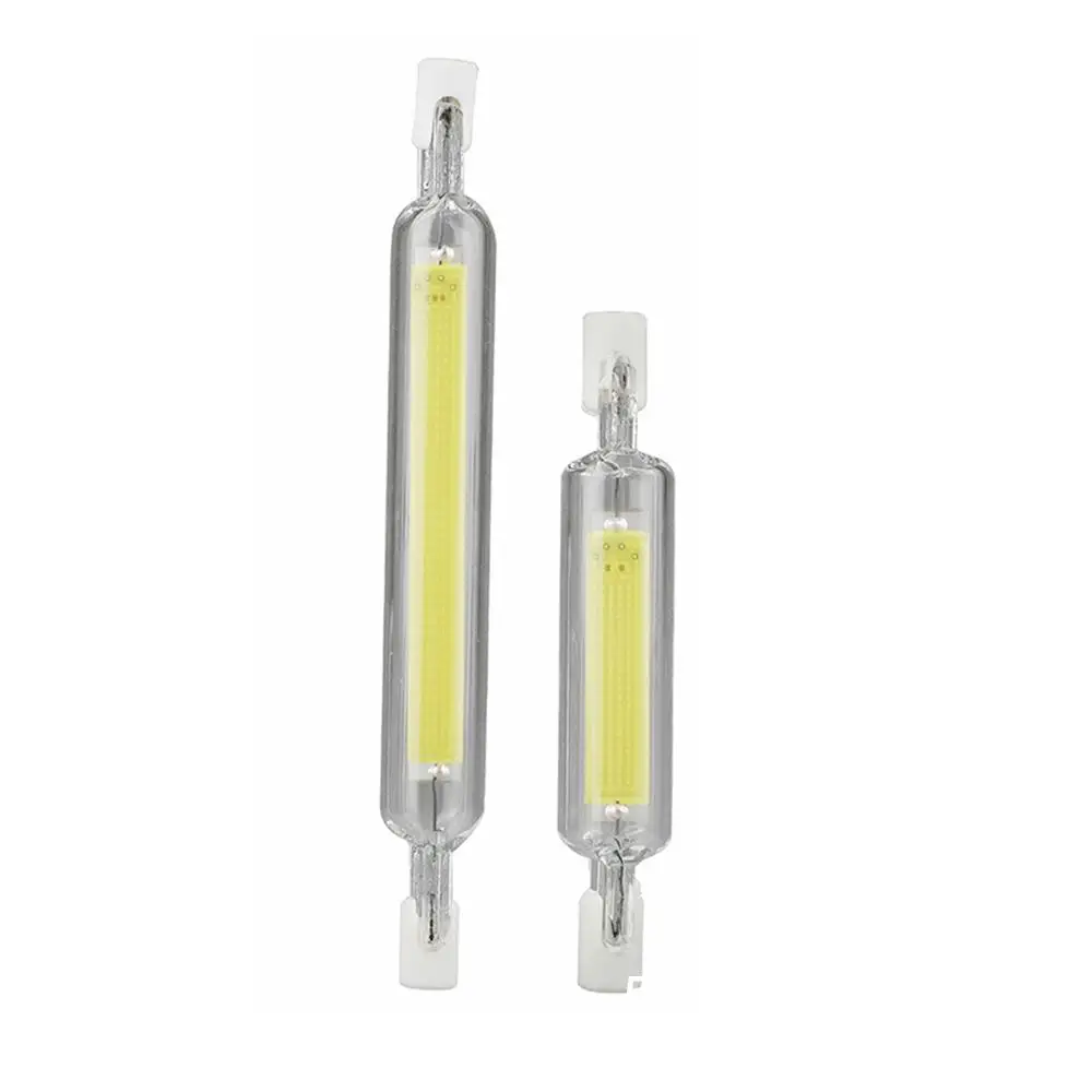 Lâmpada de vidro dimmable COB LED tubo, luz substituir halogênio, holofote, R7S, 118mm, 78mm, 30W, 20W, 10W, AC 220V, 240V