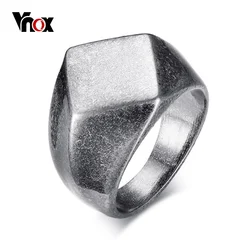 Vnox Punk Chunky Flat Rhombus Top Thumb Ring For Men Fraternal Band Stainless Steel Retro Viking Male Jewelry Rock Hiphop Bijoux