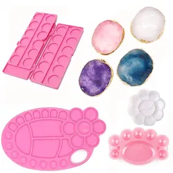 1Pc Resin Agate Stone Nail Color Palette Gel Polish Mixing Drawing Paint Plate Nail Art Display Showing Shelf Manicure Tools