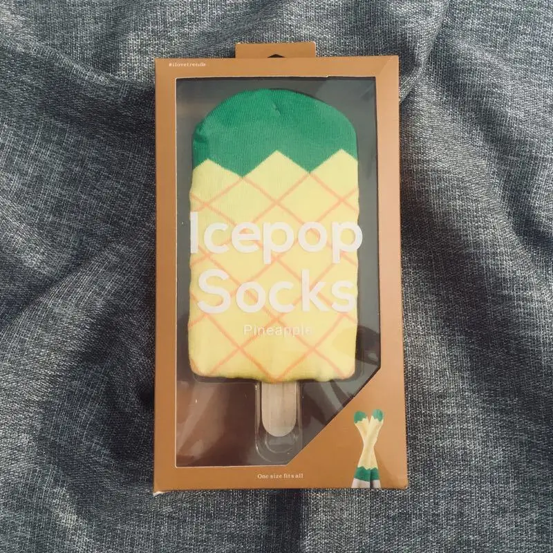 2Pairs/lot Cute socks Creative design Fruit Icepop Socks kawaii harajuku woman funny women meias happy cool sock Christmas Gift
