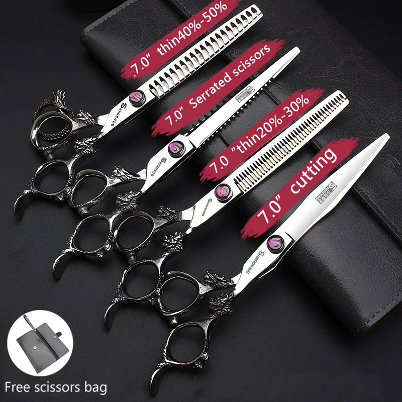 5.5/6/7/7.5/8/9inch professional hairdressing scissors cutting set  thinning barber scissors high quality hair shears 440C salon