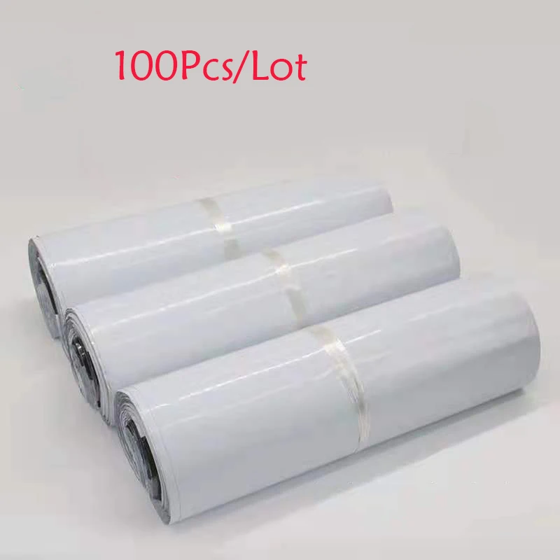 100pcs/Lot White Express Bags Waterproof Poly Envelope Mailing Bags Self-Seal Adhesive Seal Pouch Plastic Courier Bag