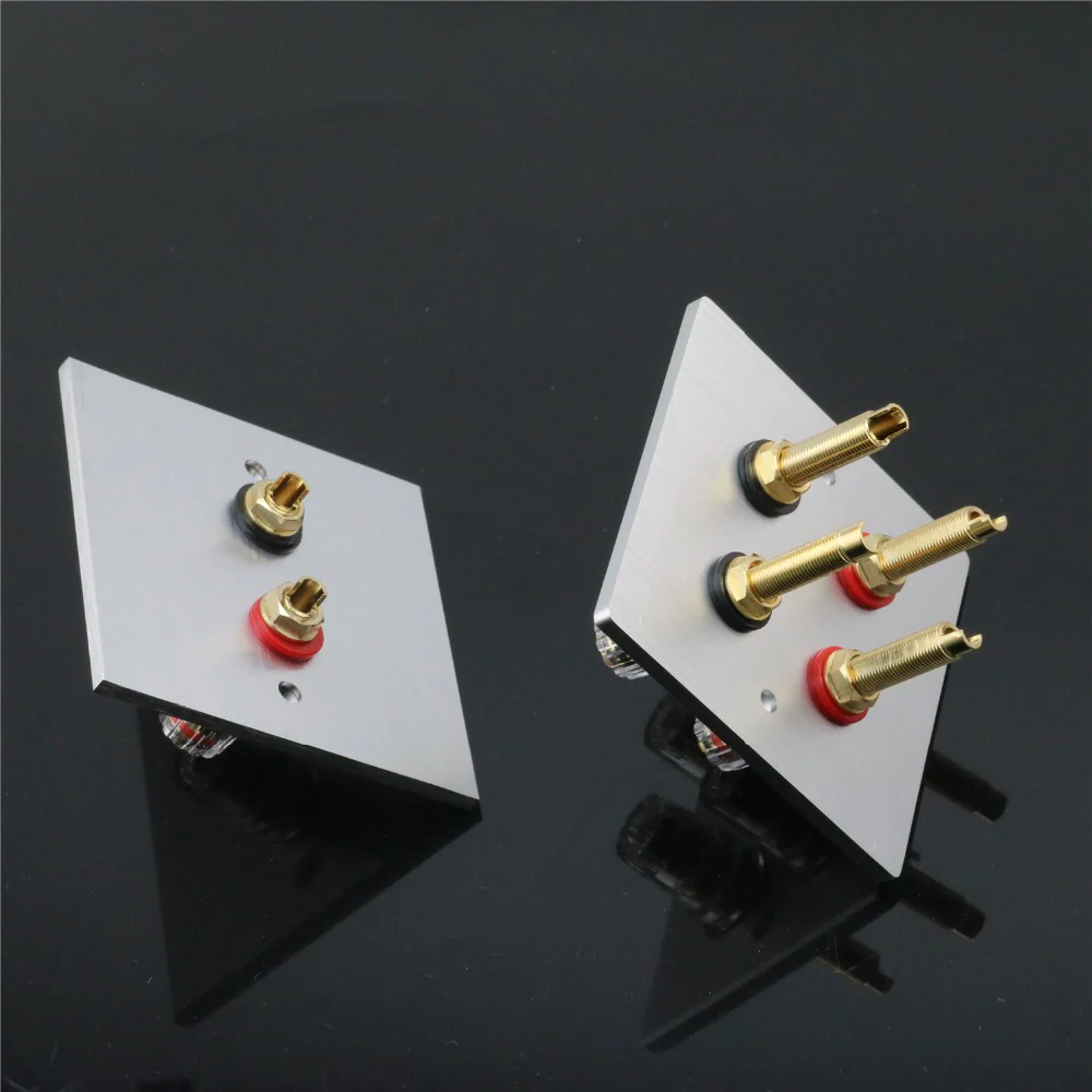 1 set  Audio Hi-End Gold Plated Amplifier Speaker Terminal Female Long Short Version Including Binding Post and Plate Socket