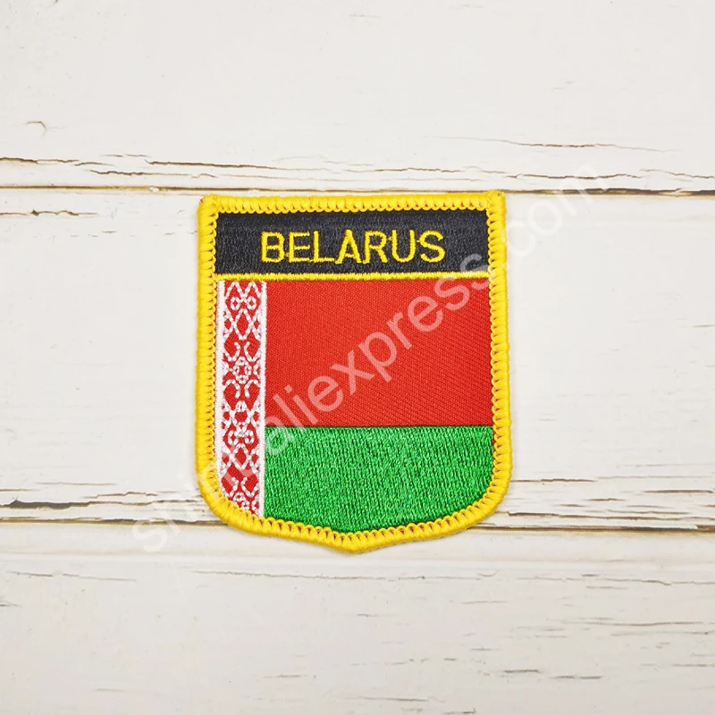 Belarus National Flag Embroidery Patches Badge Shield And Square Shape Pin One Set On The Cloth Armband   Backpack  Decoration