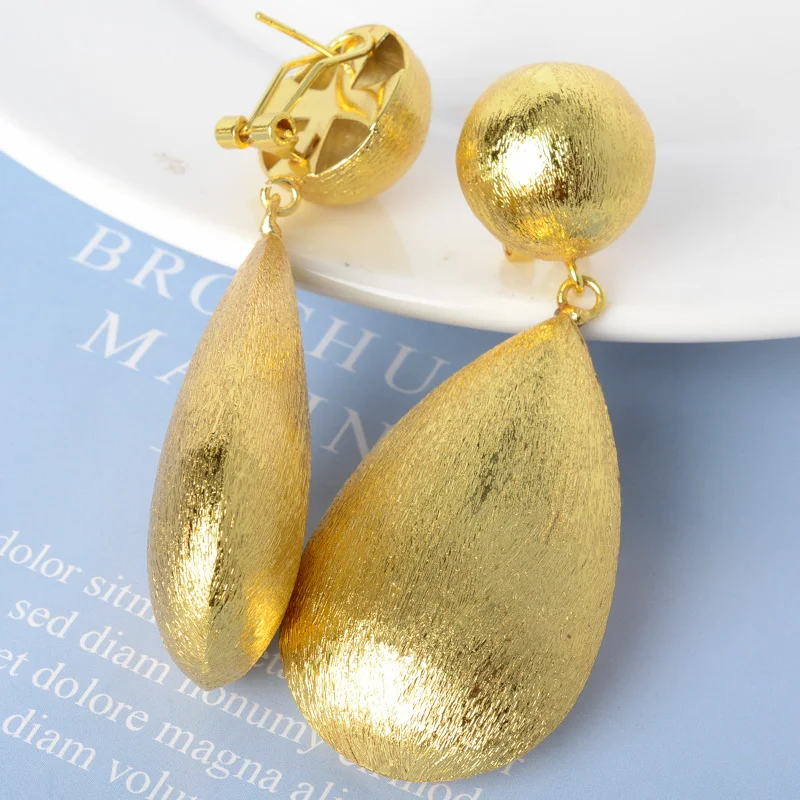 Women's 18K Gold Plated Drop Dangle Earrings, Classic Design