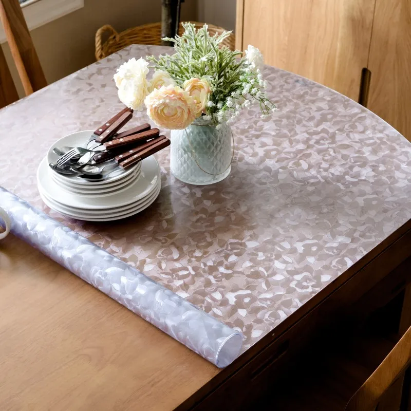 Oval PVC Tablecloths 1.0mm/1.5mm Thick Soft Glass Crystal Boards Placemats Waterproof Fabric Table Cloth Dining Table Covers Mat