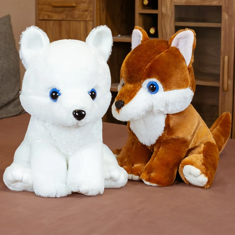 

43cm Soft Simulation Wolf Plush Toy Children's Doll Animal Stuffed Toy Kawaii Gift Children's Birthday Gift Home Decoration