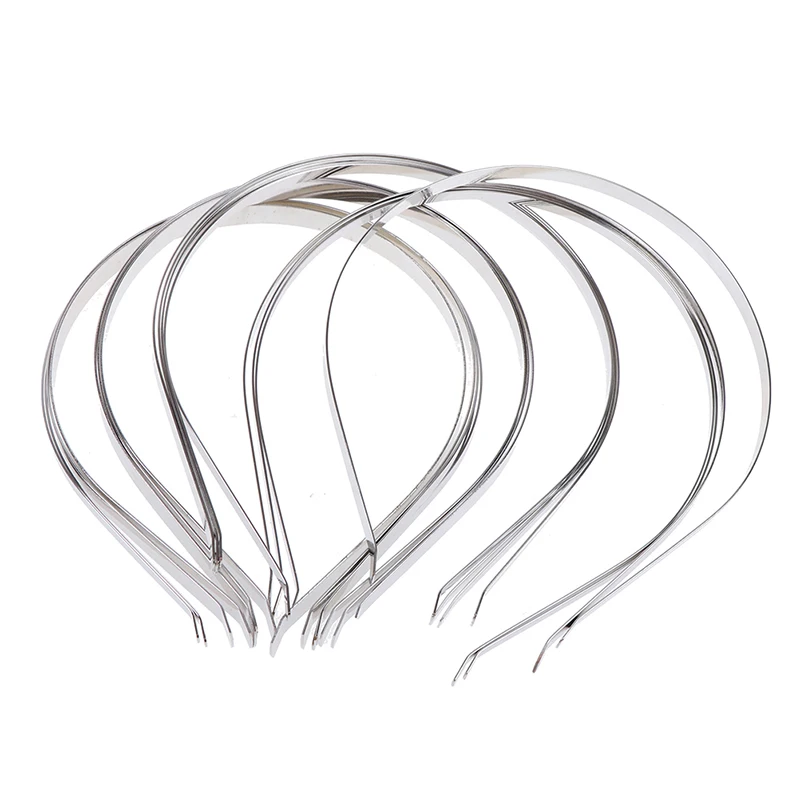 5Pcs Silver headband DIY metal blank hairband hair hoops crafts girls headwear