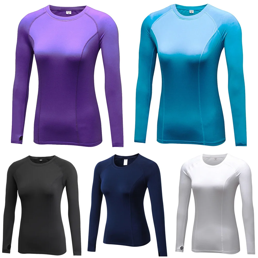 

Women Tight Training Long Sleeve Sports T-Shirt Velvet Warmer Fitness Tops SPSYL0086
