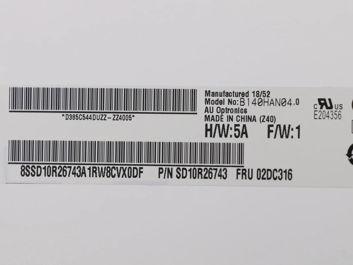 Imagem -04 - Tela do Laptop Lcd B140han04.0 para Lenovo Thinkbook T490 T490s T495s P43s T14s P14s T14 Gen E14 Gen Fhd Ips Edp 30pin 14.0