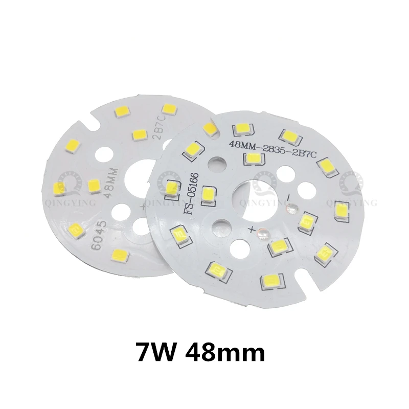 Panel de lámpara LED PCB SMD2835, 5 piezas, 3W, 5W, 7W, 9W, 12W, 15W, 18W, 24W, Placa de lámpara Ra80 de alto brillo para reemplazar la luz de techo