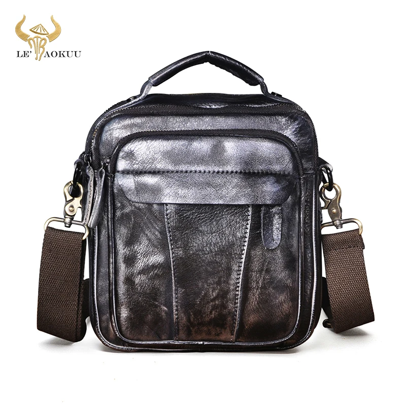 

Real Genuine Leather Design Shoulder Messenger bag For Men Male Fashion Cross-body Bag 8" Tablet Tote Mochila Satchel bag 149