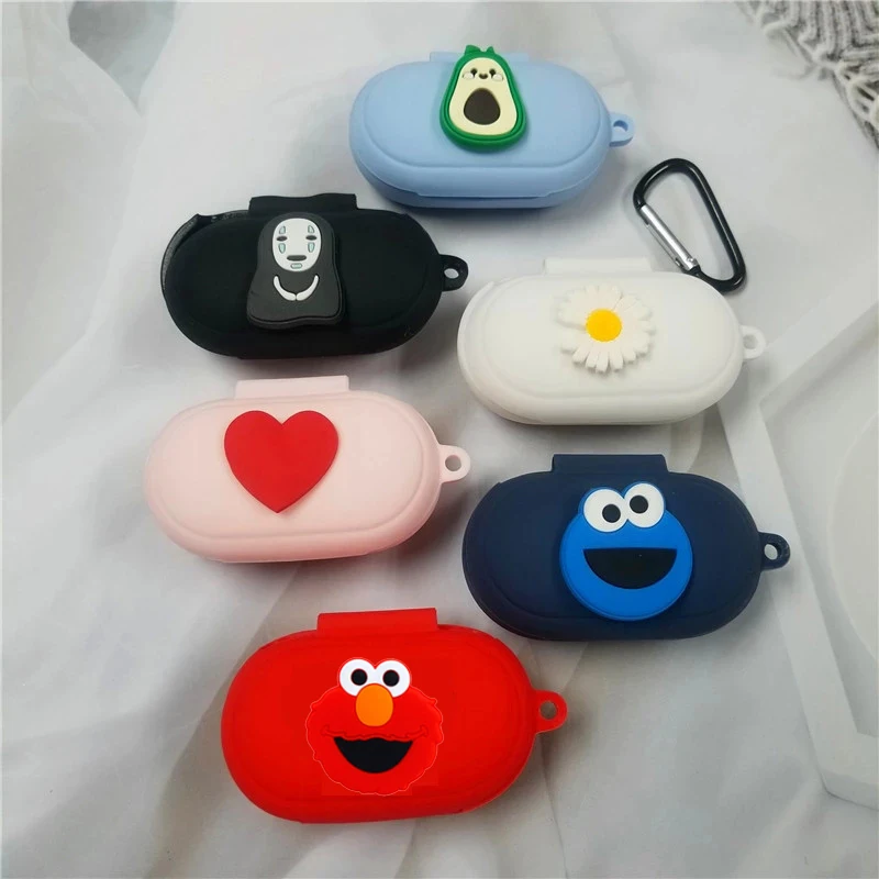 DIY Cute Silicone High Quality Case for Samsung Galaxy Buds Plus Accessories Bluetooth Earphone Case Cover With Hook