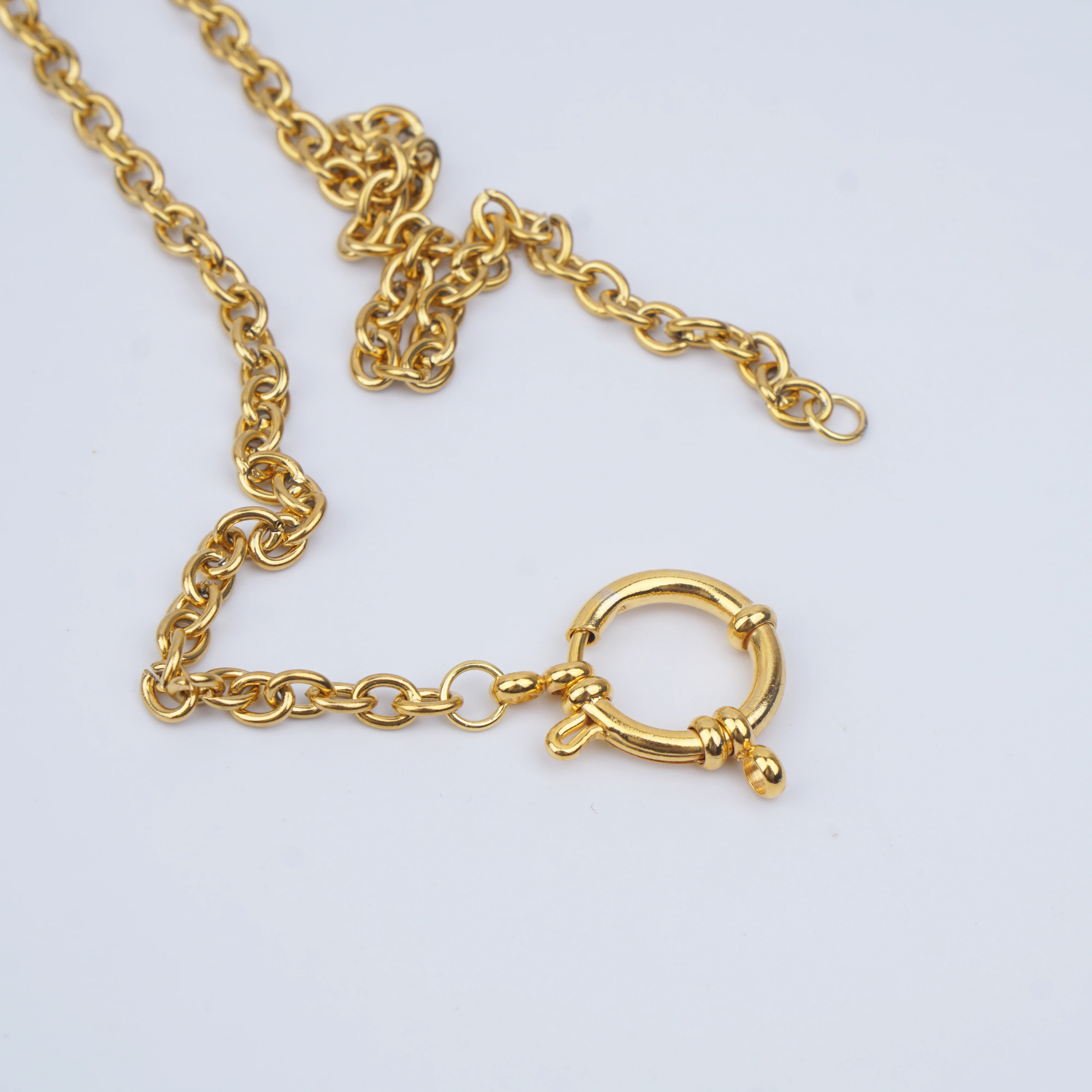 Stainless Steel O Rolo Chain Necklace For Women Gold/Silver Color Metal Link Chain Choker Necklaces