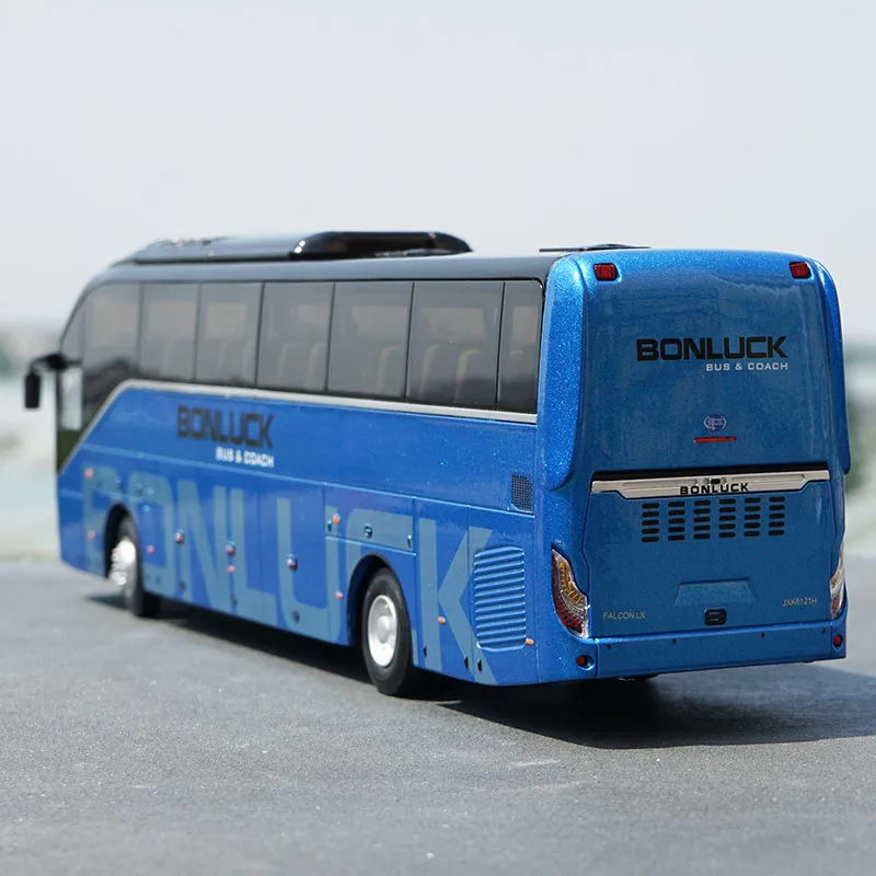 Original Factory Authentic 1:42 Scale Blue Diecast Bonluck Falcon Lx Bus Model for Birthday/christmas Gift