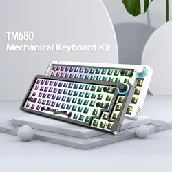 KF068/TM680 Hot Swap Mechanical Keyboard DIY Kit Wireless Bluetooth 3 Mode Compatiable3/5 Pins Cherry Switches Knob RGB Keyboard